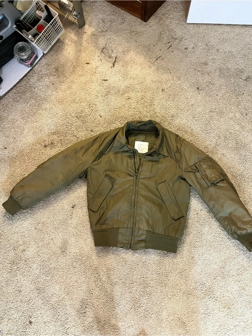 Men's Olive Green Bomber Jacket - Classic Military Style